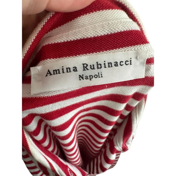 AMINA RUBINACCI Napoli Red Striped Long Sleeve Top Size IT 44 US 8 - Picture 5 of 10